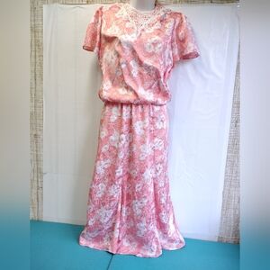 Janalyn Vintage Dress Short Sleeve A-line Midi Length Size 7 /8